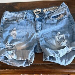 Indigo Rein Light Blue Distressed Jean Shorts